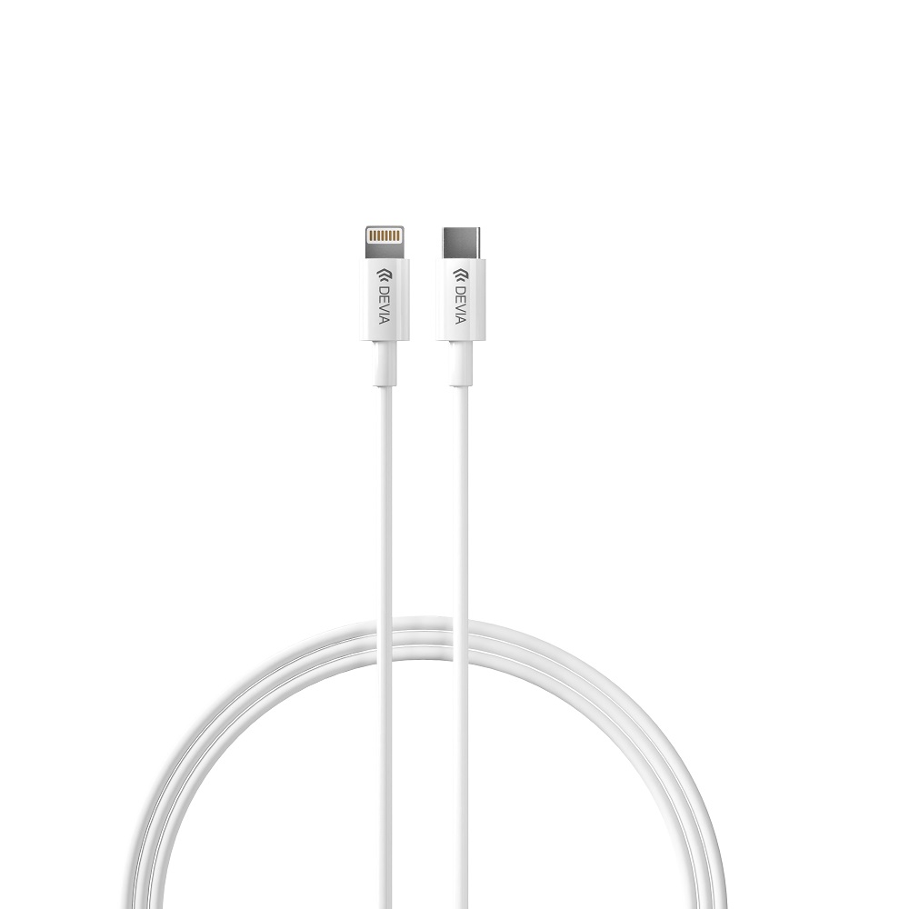 Devia adowarka sieciowa Rocket PD 20W 1x USB-C biaa + kabel USB-C - Lightning / 3