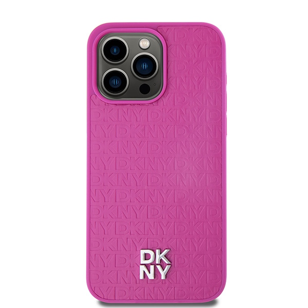 DKNY nakadka brzowa HC Magsafe pu repeat pattern w bottom stripe Apple iPhone 15 Pro Max / 3