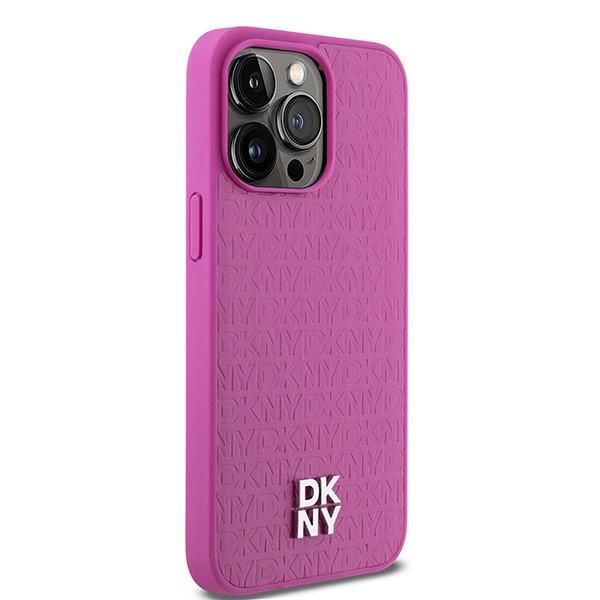 DKNY nakadka brzowa HC Magsafe pu repeat pattern w bottom stripe Apple iPhone 15 Pro Max / 4