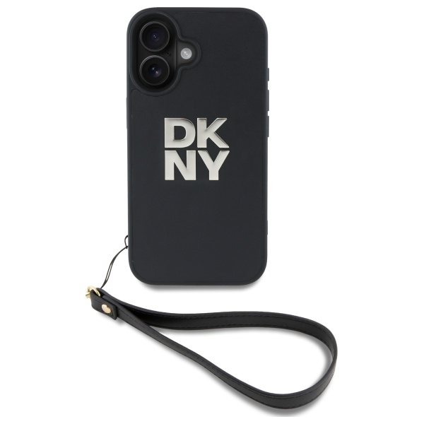 DKNY nakadka HC PU Wrist Strap and Stack Logo czarny Apple iPhone 16 / 2