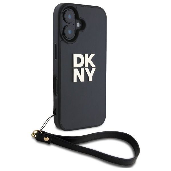 DKNY nakadka HC PU Wrist Strap and Stack Logo czarny Apple iPhone 16 / 3