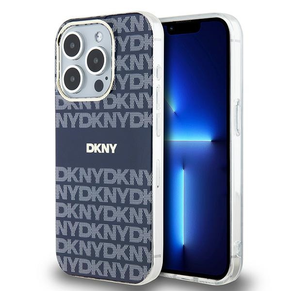 DKNY nakadka niebieska HC Magsafe pc tpu repeat texture pattern w stripe Apple iPhone 15 Pro