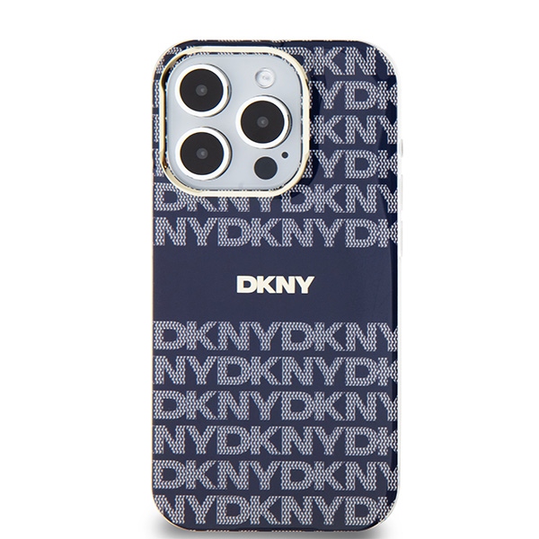 DKNY nakadka niebieska HC Magsafe pc tpu repeat texture pattern w stripe Apple iPhone 15 Pro / 3