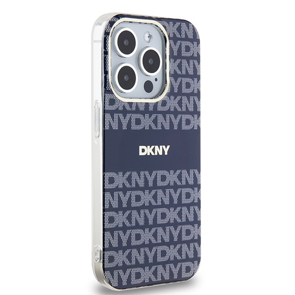 DKNY nakadka niebieska HC Magsafe pc tpu repeat texture pattern w stripe Apple iPhone 15 Pro / 4