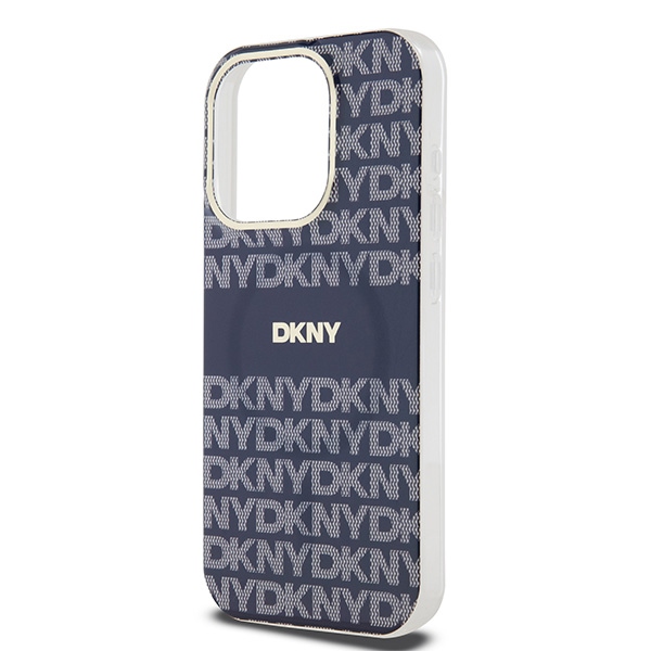 DKNY nakadka niebieska HC Magsafe pc tpu repeat texture pattern w stripe Apple iPhone 15 Pro / 6