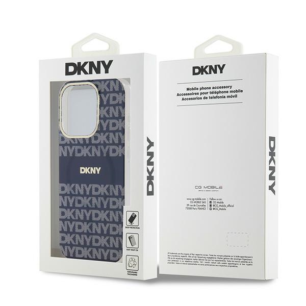 DKNY nakadka niebieska HC Magsafe pc tpu repeat texture pattern w stripe Apple iPhone 15 Pro / 8