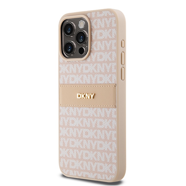 DKNY nakadka niebieska HC PU repeat texture pattern w tonal stripe Apple iPhone 15 Pro Max / 2