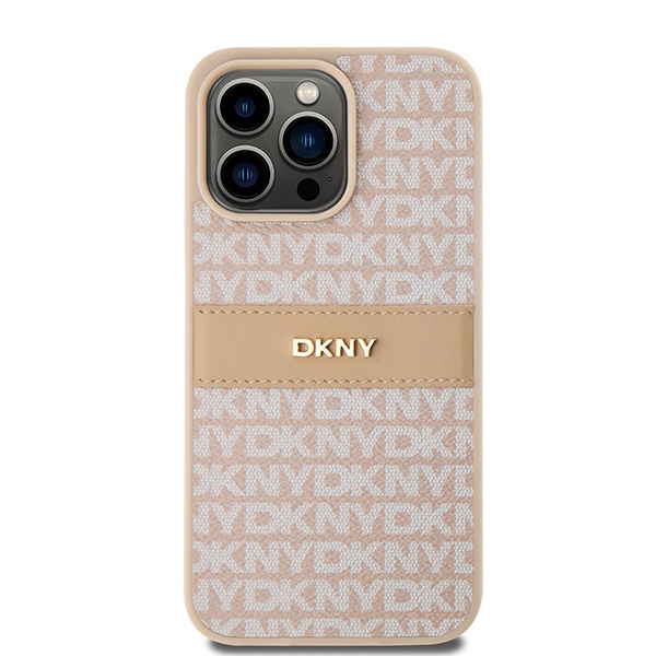 DKNY nakadka niebieska HC PU repeat texture pattern w tonal stripe Apple iPhone 15 Pro Max / 3