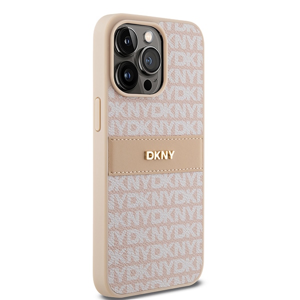 DKNY nakadka niebieska HC PU repeat texture pattern w tonal stripe Apple iPhone 15 Pro Max / 4