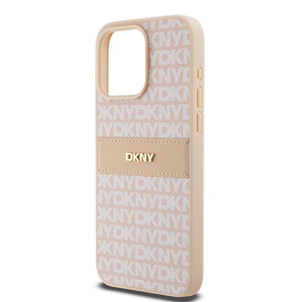 DKNY nakadka niebieska HC PU repeat texture pattern w tonal stripe Apple iPhone 15 Pro Max / 6