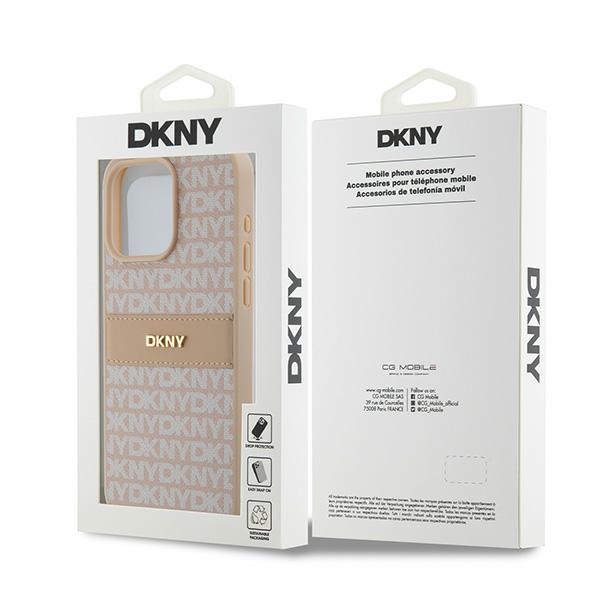 DKNY nakadka niebieska HC PU repeat texture pattern w tonal stripe Apple iPhone 15 Pro Max / 8