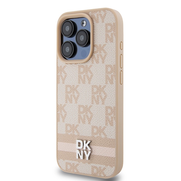 DKNY nakadka rowa HC PU checkered pattern w printed stripes Apple iPhone 15 Pro / 2