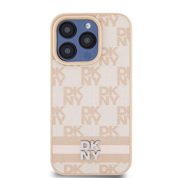 DKNY nakadka rowa HC PU checkered pattern w printed stripes Apple iPhone 15 Pro / 3