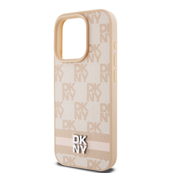 DKNY nakadka rowa HC PU checkered pattern w printed stripes Apple iPhone 15 Pro / 6