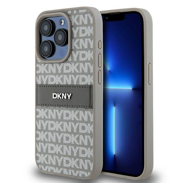 DKNY nakadka rowa HC PU repeat texture pattern w tonal stripe Apple iPhone 15 Pro Max