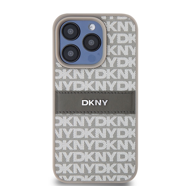 DKNY nakadka rowa HC PU repeat texture pattern w tonal stripe Apple iPhone 15 Pro Max / 3