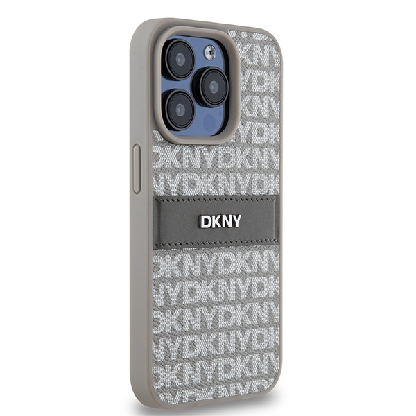 DKNY nakadka rowa HC PU repeat texture pattern w tonal stripe Apple iPhone 15 Pro Max / 4