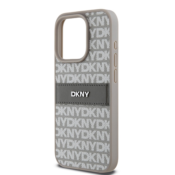 DKNY nakadka rowa HC PU repeat texture pattern w tonal stripe Apple iPhone 15 Pro Max / 6