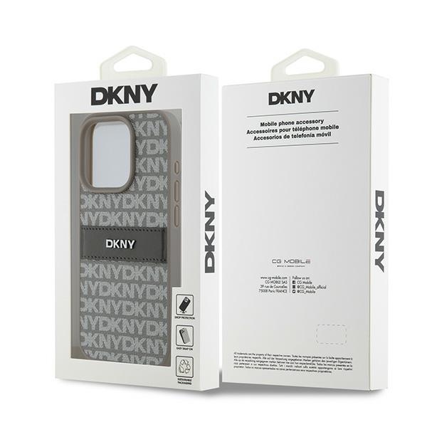 DKNY nakadka rowa HC PU repeat texture pattern w tonal stripe Apple iPhone 15 Pro Max / 8