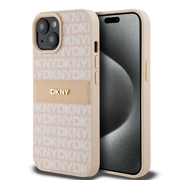 DKNY nakadka rowa HC PU repeat texture pattern w tonal stripe Apple iPhone 15