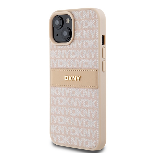 DKNY nakadka rowa HC PU repeat texture pattern w tonal stripe Apple iPhone 15 / 2