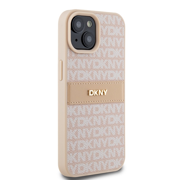 DKNY nakadka rowa HC PU repeat texture pattern w tonal stripe Apple iPhone 15 / 4