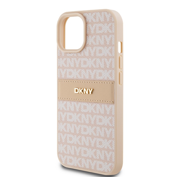 DKNY nakadka rowa HC PU repeat texture pattern w tonal stripe Apple iPhone 15 / 6