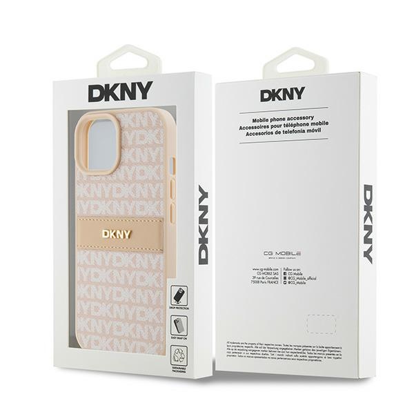 DKNY nakadka rowa HC PU repeat texture pattern w tonal stripe Apple iPhone 15 / 8