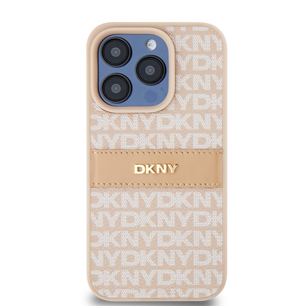 DKNY nakadka rowa HC PU repeat texture pattern w tonal stripe Apple iPhone 15 Pro / 3