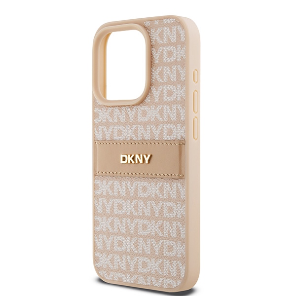 DKNY nakadka rowa HC PU repeat texture pattern w tonal stripe Apple iPhone 15 Pro / 6