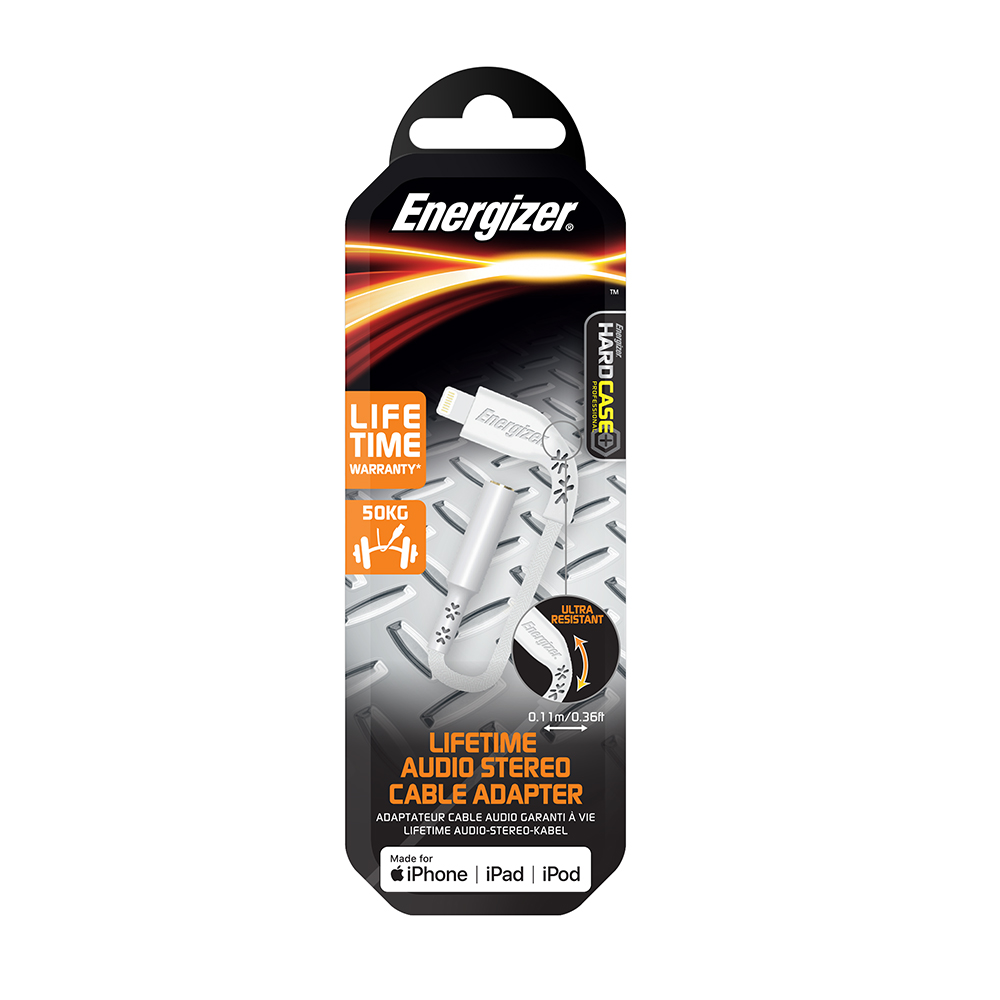 Energizer Hardcase Adapter audio 8-pin/jack 3,5 biay Lifetime Tinbox 11cm / 3