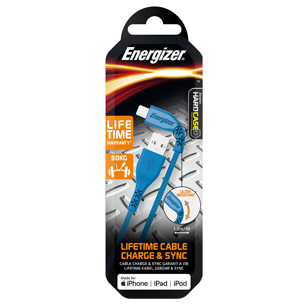 Energizer Hardcase Kabel 8-pin 1,2m niebieski Lifetime Tinbox / 2