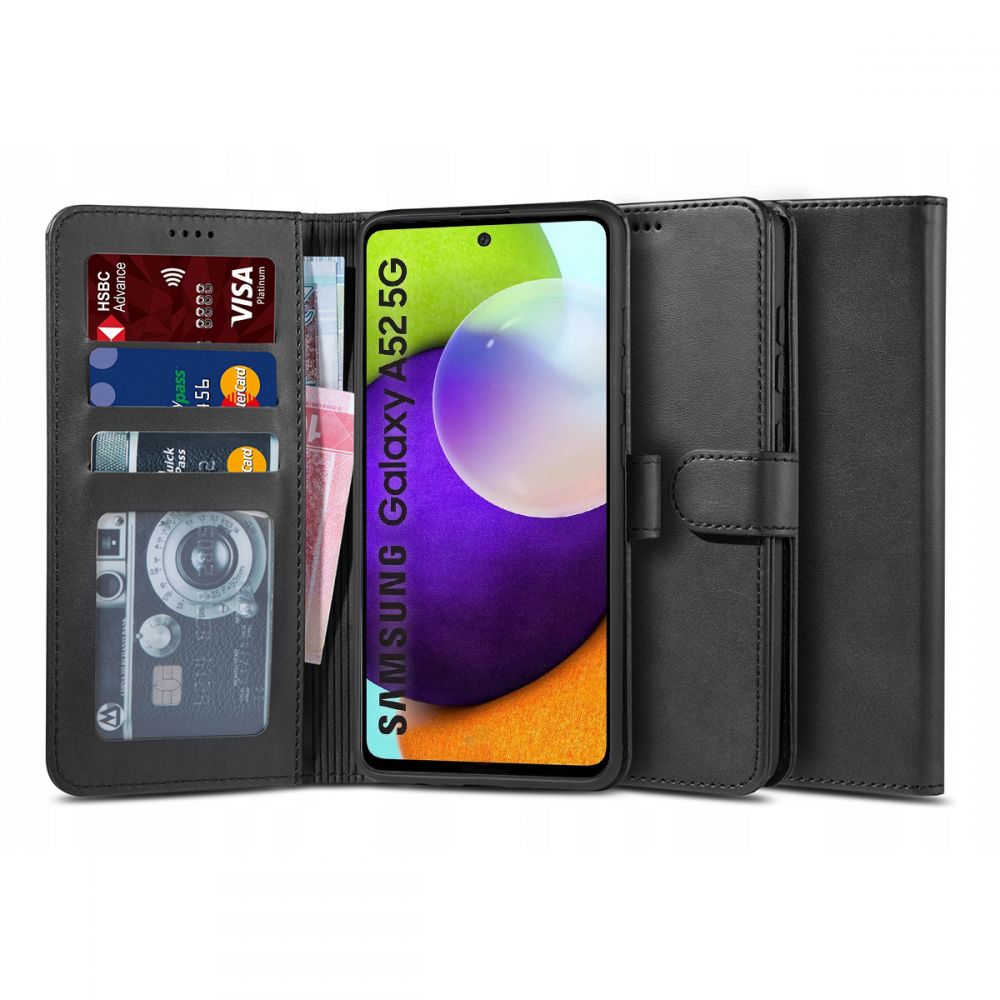 etui z klapk Tech-protect Wallet 2 czarne Samsung A52 5G