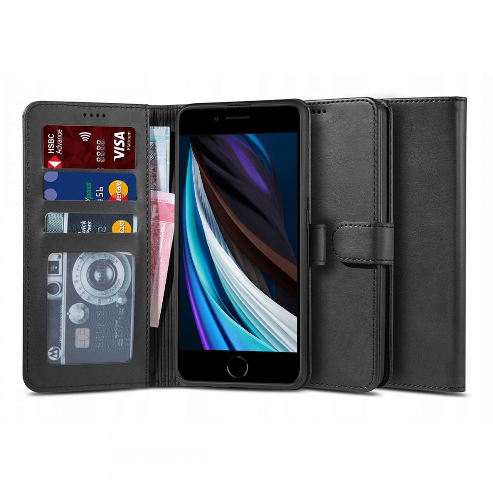 etui z klapk Tech-protect Wallet czarne Apple iPhone 7