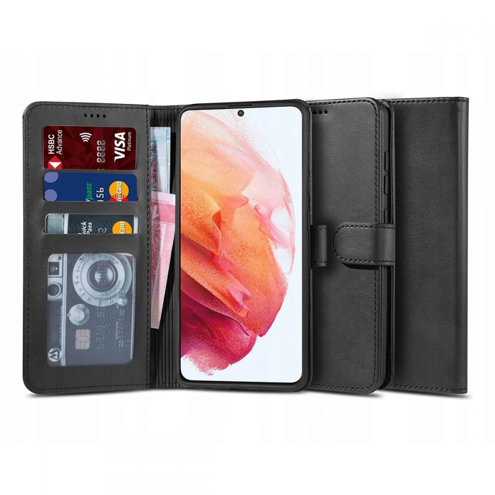 etui z klapk Tech-protect Wallet czarne Samsung s21