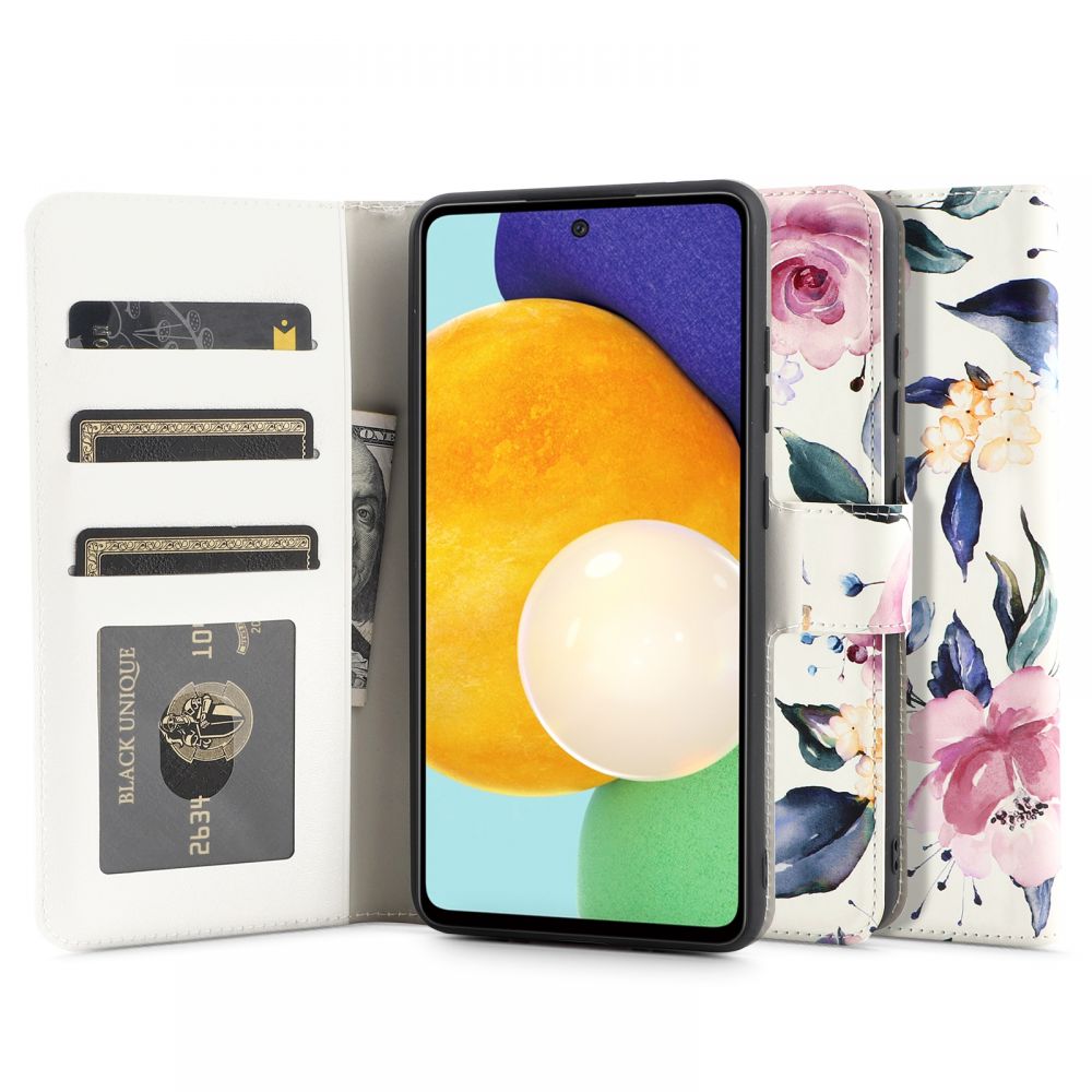 etui z klapk Tech-protect Wallet Floral biae Samsung A52 5G