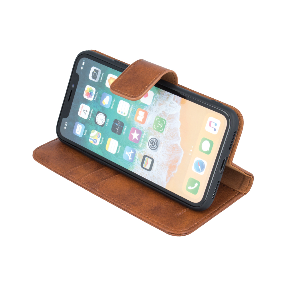 Forever Classic Leather Book Case brzowy Apple iPhone XR / 5