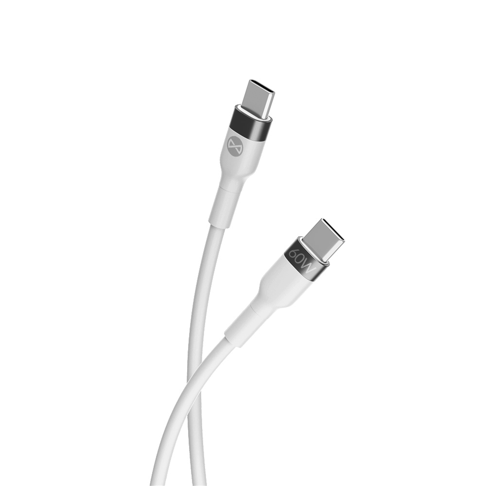 Kabel USB-C - USB-C do szybkiego adowania telefonu 1 metr elastyczny wytrzymay 100cm biay Samsung Galaxy S25 Edge / 4