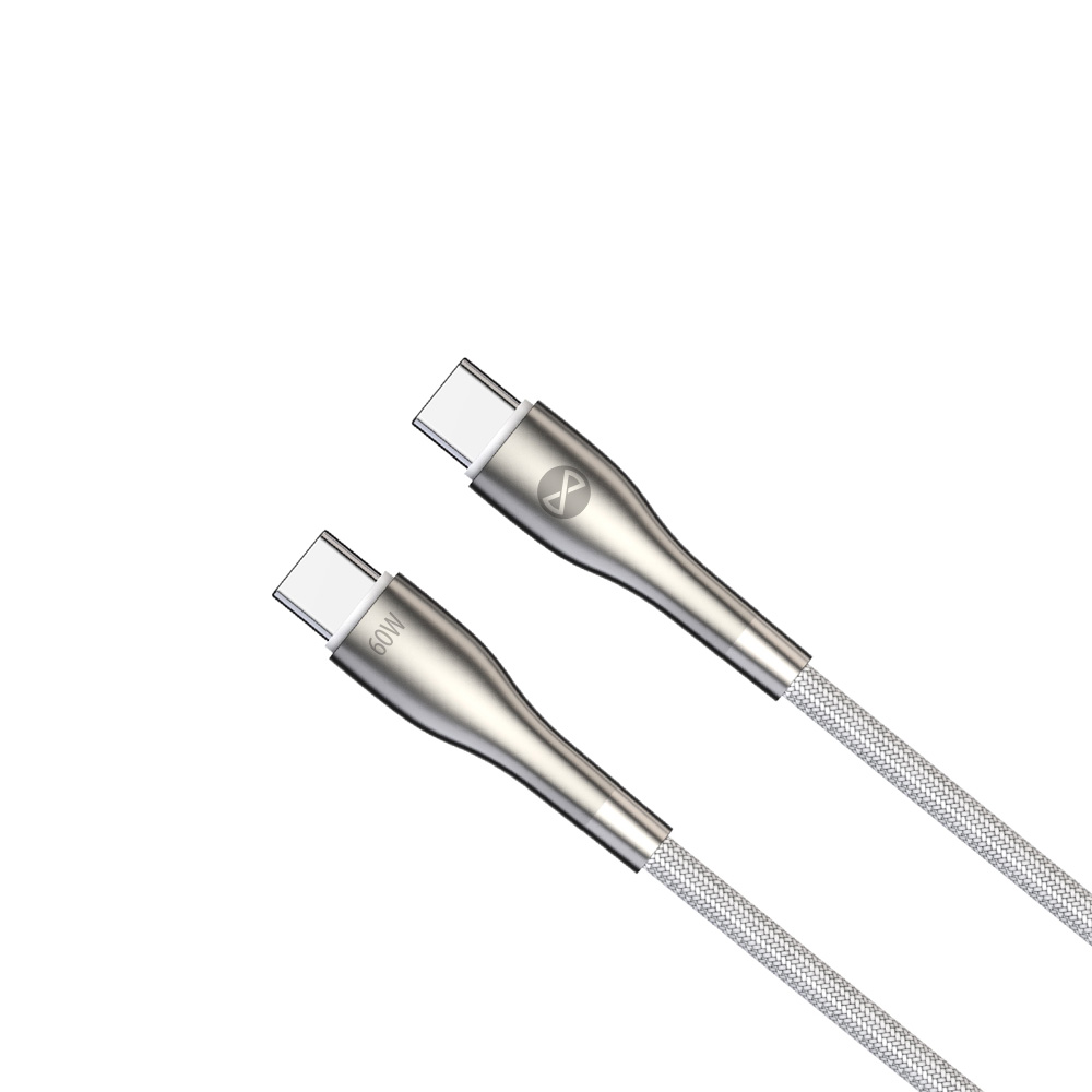 Forever kabel Sleek USB-C - USB-C 2,0 m 60W biay / 2