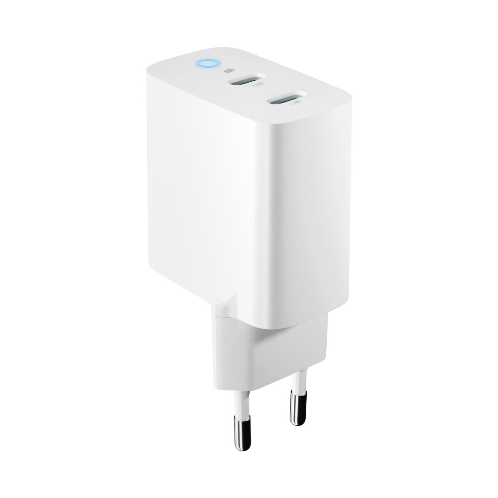 Forever adowarka sieciowa GaN PD QC TC-06-40CC 2x USB-C 40W biaa / 2