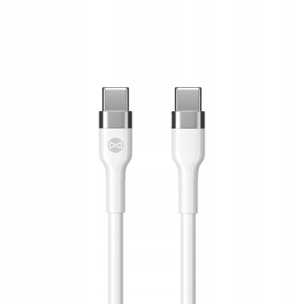 Szybka adowarka GaN 65W PD QC Forever kostka z dugim kablem 2m USB-C do telefonu 3 wejcia biaa OnePlus 7 Pro / 6