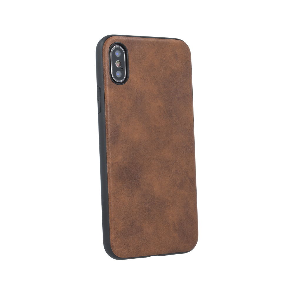 Forever Nakadka Prime leather back brzowa Apple iPhone XS Max / 2