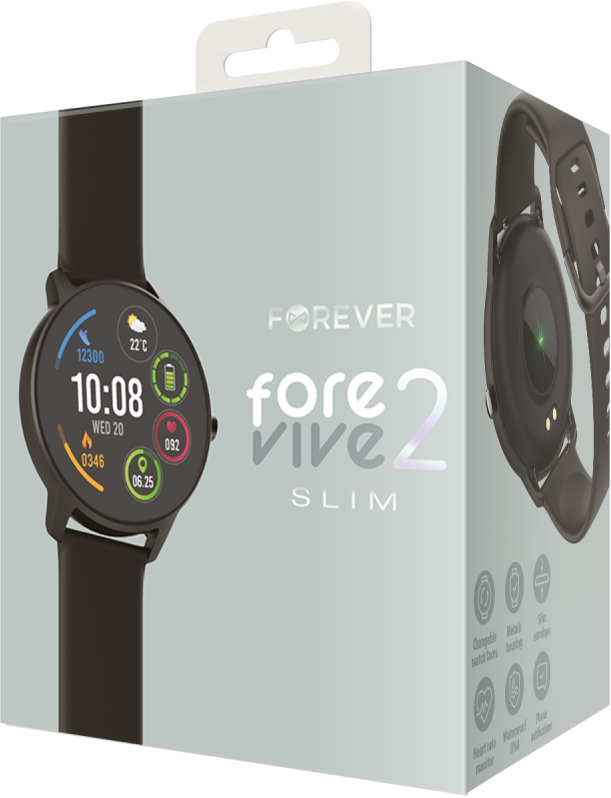 Forever Smartwatch ForeVive 2 Slim SB-325 czarny / 10