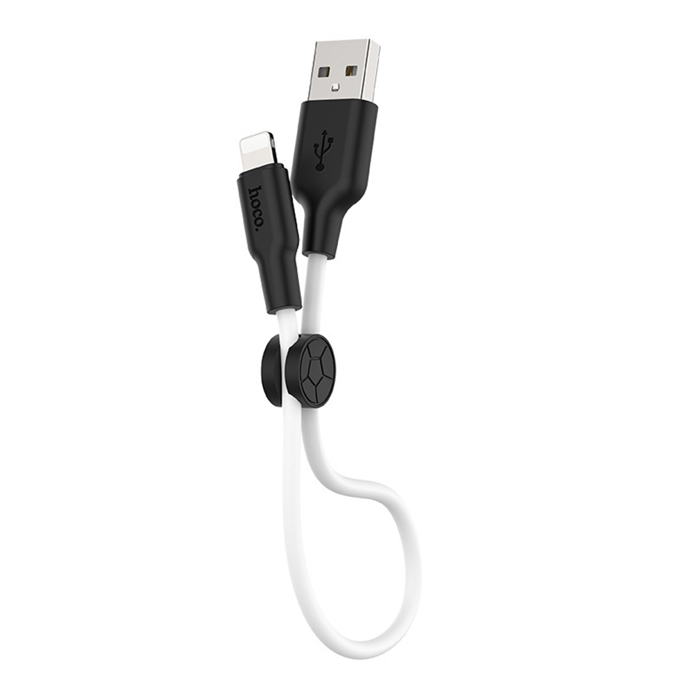 HOCO Kabel USB Silicone X21 8-pin czarno-biay 0,25m