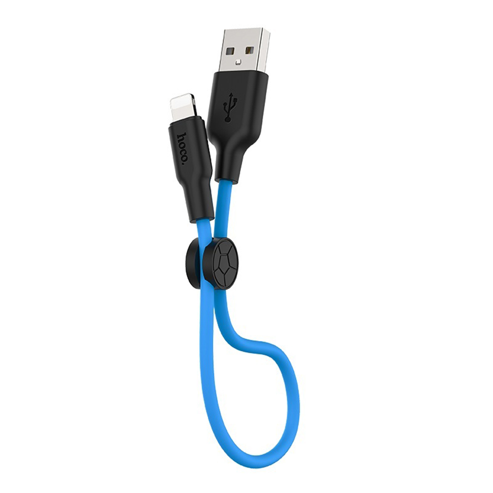 HOCO Kabel USB Silicone X21 8-pin czarno-niebieski 0,25m