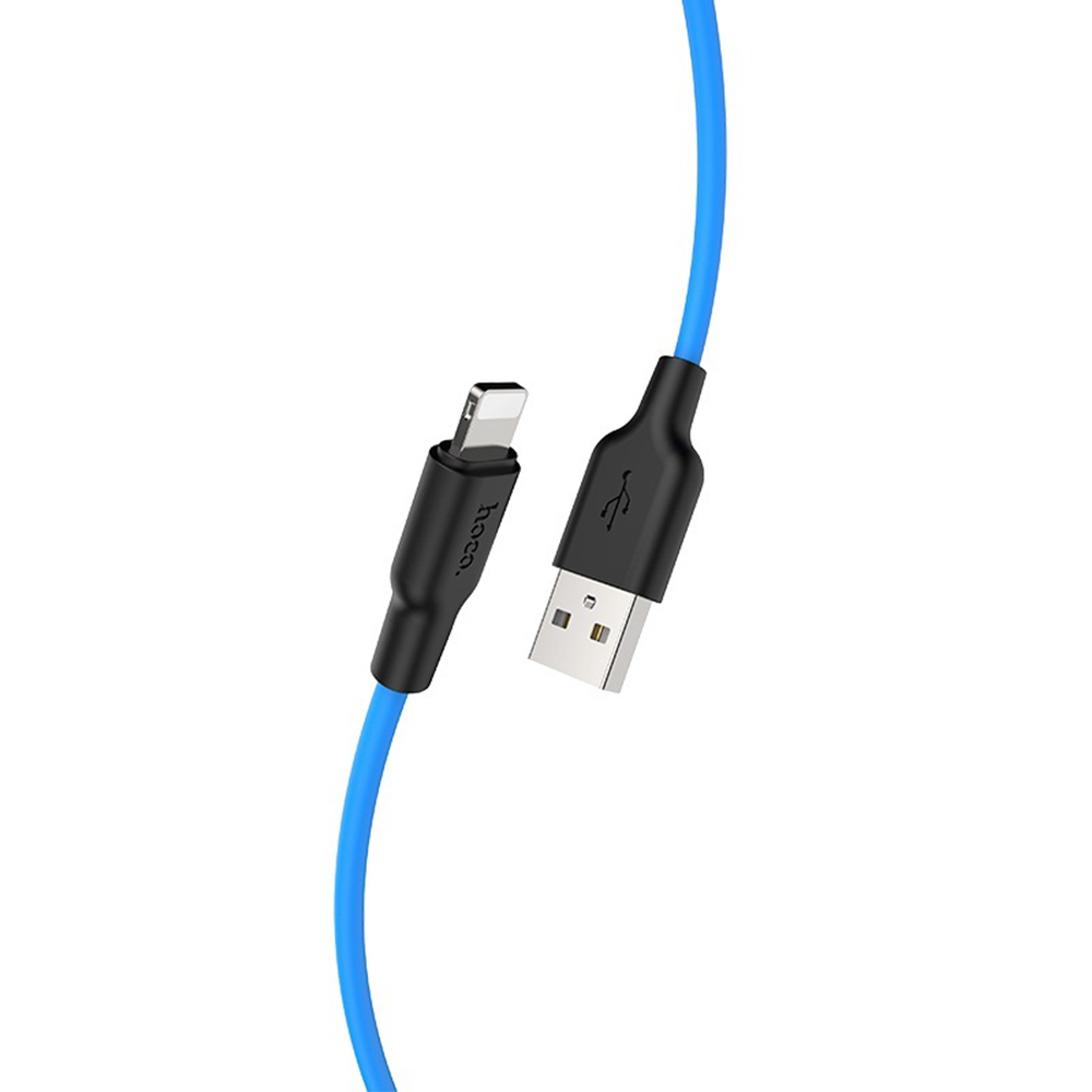 HOCO Kabel USB Silicone X21 8-pin czarno-niebieski 1m