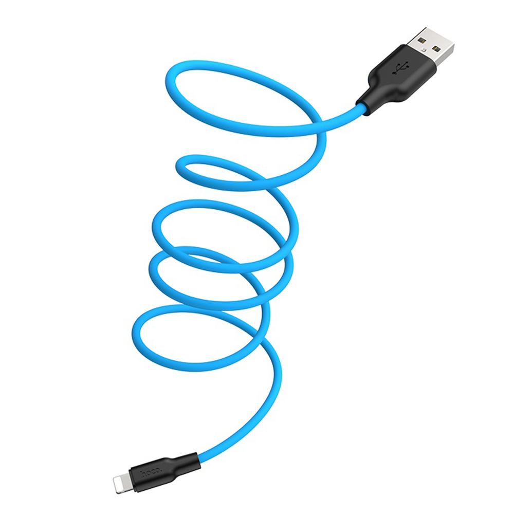 HOCO Kabel USB Silicone X21 8-pin czarno-niebieski 1m / 2