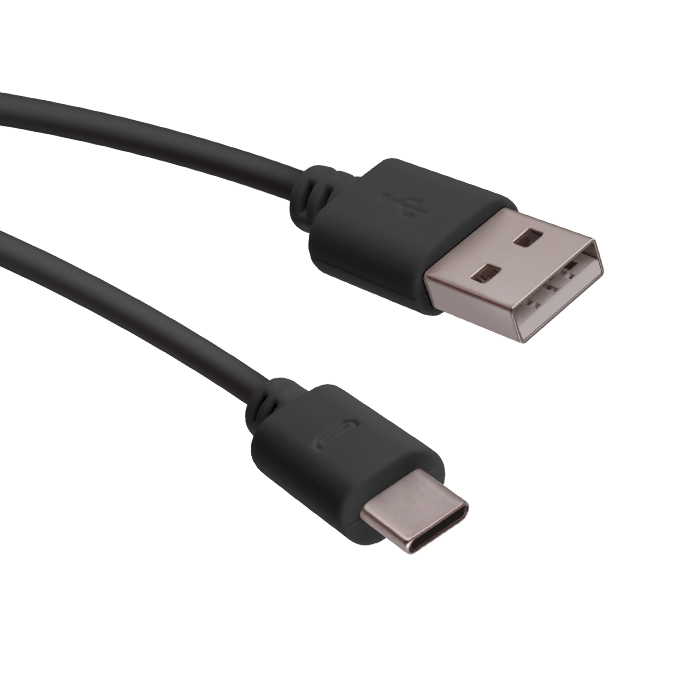 Kabel USB typ-C czarny woreczek 50 cm 1A
