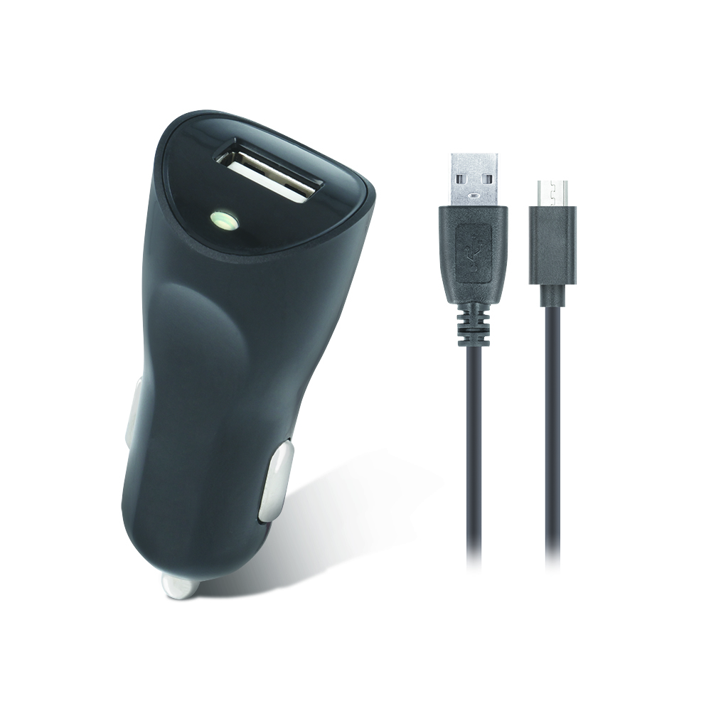 adowarka samochodowa SETTY USB 1A + kabel micro USB czarna / 2