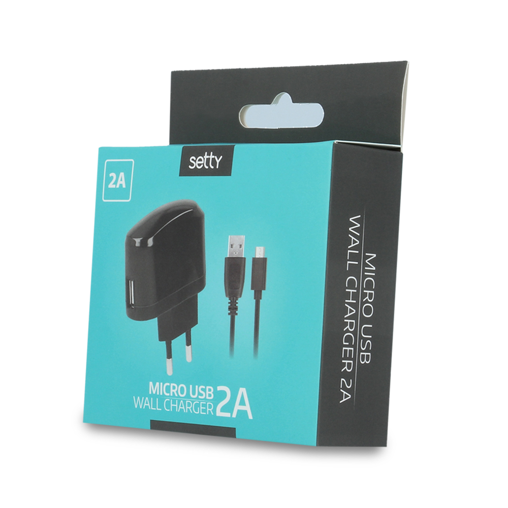 adowarka sieciowa SETTY USB 2A + kabel micro USB czarna / 3